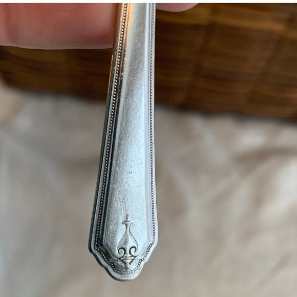 Antique Nancy Dean Silverplate Teaspoon By Wallace Silver 1930 Discontinued - Picture 8 of 10